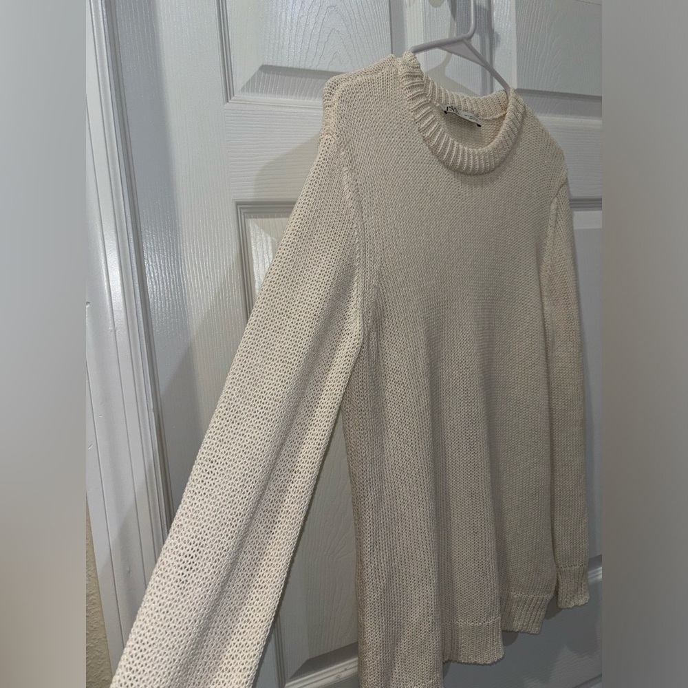 ZARA Cream Sweater SZ S​​​​​​ - Picture 3 of 6